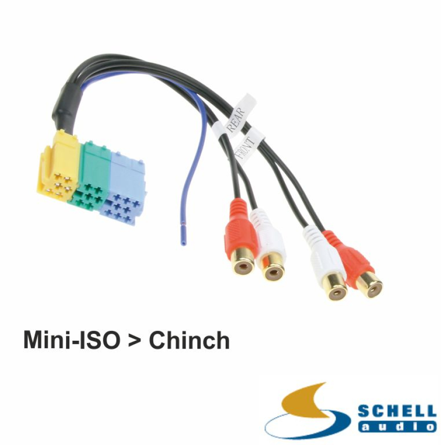 Vorverstärkeradapter Mini ISO auf Chinch